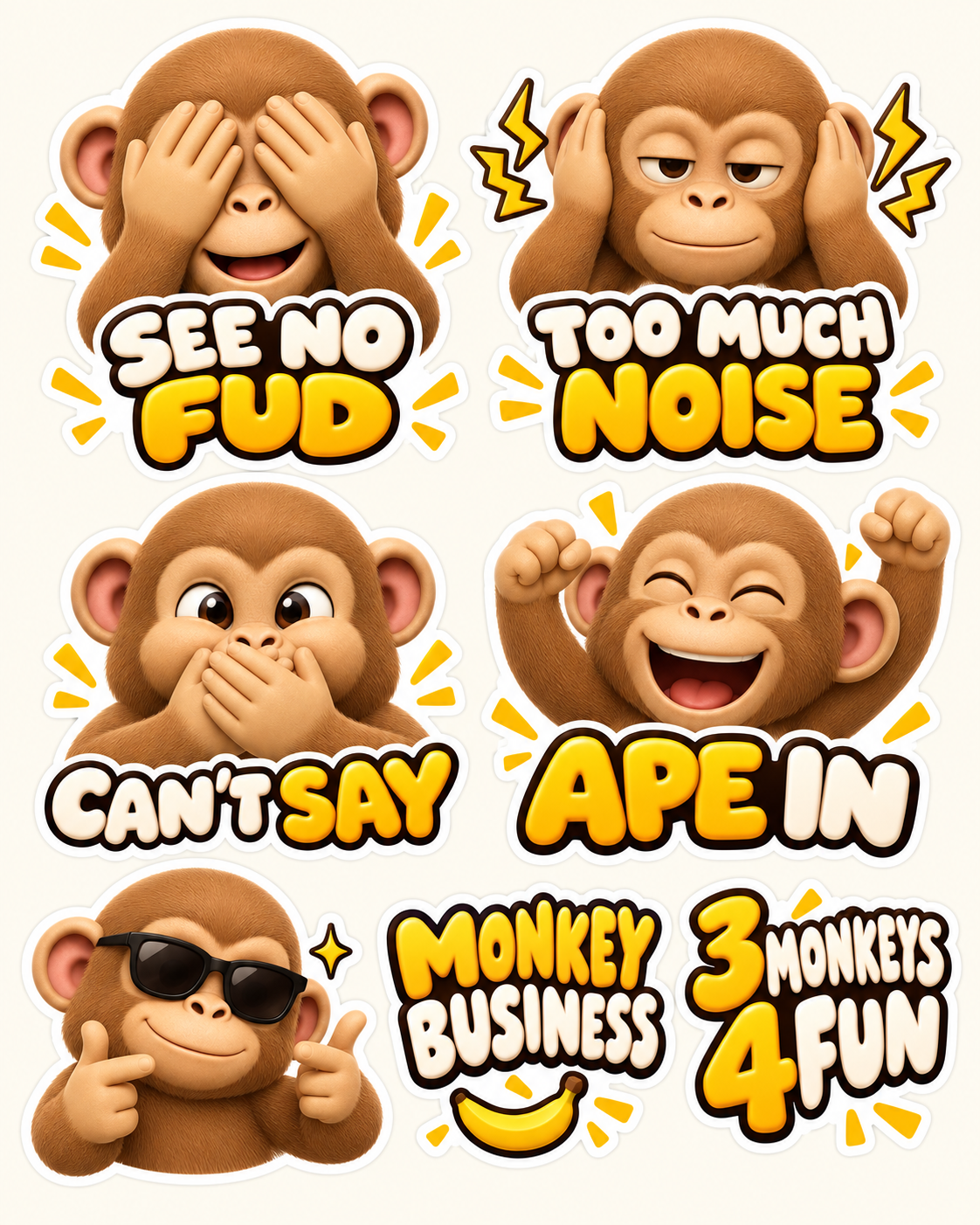 Monkeys meme stickers